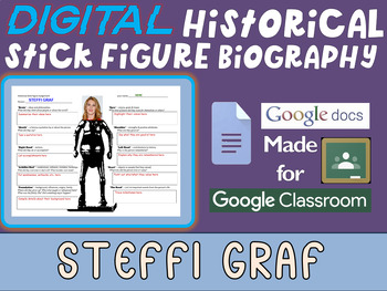 Preview of STEFFI GRAF Digital Historical Stick Figure Biography (MINI BIOS)