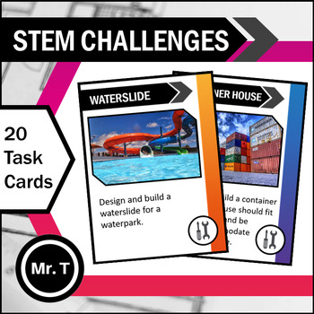 Preview of STEM Challenges - Makerspace - 20 Task Cards