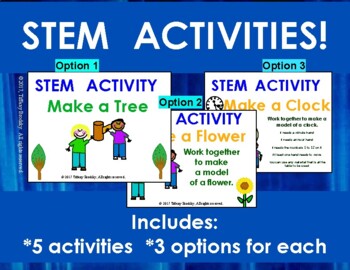 Preview of STEM ACTIVITIES (Tree, Flower, Map of the World, and Ocean)
