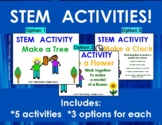 STEM ACTIVITIES (Tree, Flower, Map of the World, and Ocean)