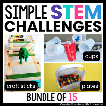 Preview of STEM Activities BUNDLE - Simple STEM with plates, popsicle sticks, and cups
