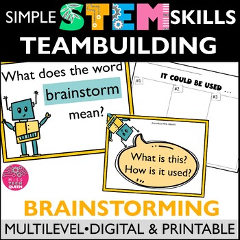 Preview of Team Building Back to School STEM Activities Brainstorming Intro to STEAM