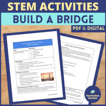 Preview of STEM Activities Build a Bridge Design Challenge Project for Middle School