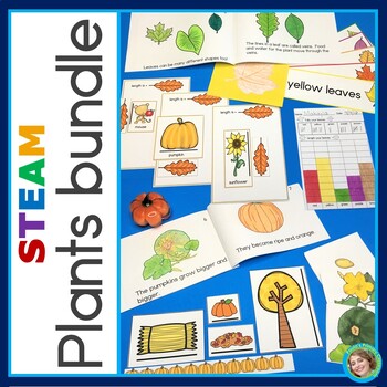 Preview of STEM STEAM Plants Science Activities Bundle Apples Pumpkins Leaves and Beans