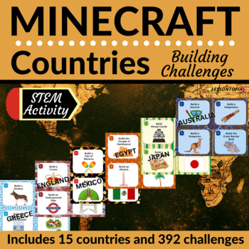 Preview of Minecraft Challenges | Countries | STEM Activities Bundle
