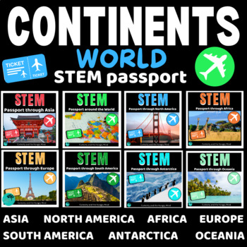 Preview of WORLD CONTINENTS STEM Activities and Challenges Travel Passport
