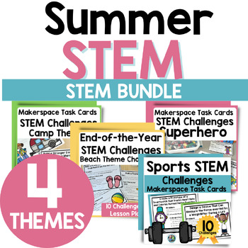 Preview of Fun Summer School Activities STEM Activities BUNDLE Makerspace Summer STEM STEAM