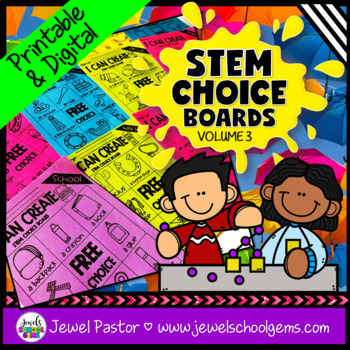 Preview of STEM Activities & Makerspace | Choice Boards PreK Kindergarten 1st Grade