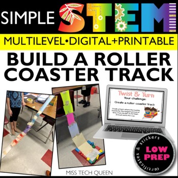 Preview of STEM Activities Rollercoaster Challenge Marble Run STEAM Challenge FREE Summer