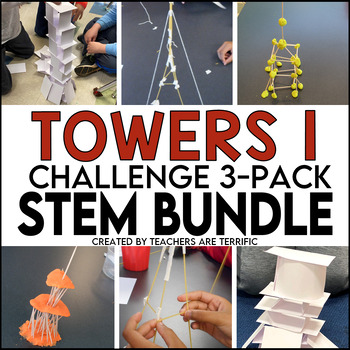 Preview of STEM Challenges Tower Problem-Solving BUNDLE Set 1 featuring Index Card Towers