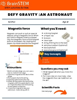 Preview of STEM Activity : Defy Gravity Astronaut