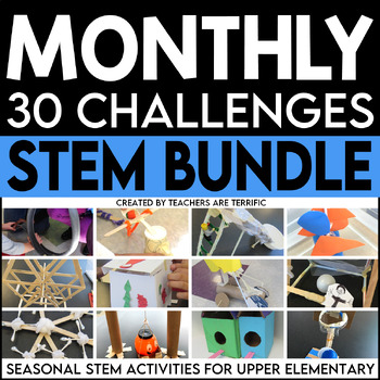 Preview of STEM MONTHLY BUNDLE 30 Challenges FOR THE ENTIRE YEAR