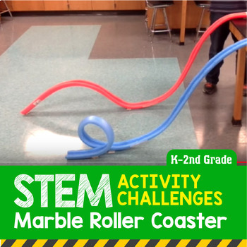 Preview of STEM Activity Challenge Marble (Noodle) Roller Coaster (Elementary)