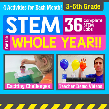 Preview of STEM Activity Challenges for the Whole Year! (Upper Elementary)