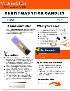 Preview of STEM Activity : Christmas Stick candles