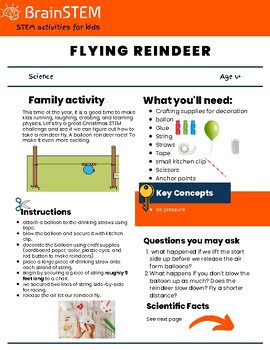 Preview of STEM Activity : Flying reindeer
