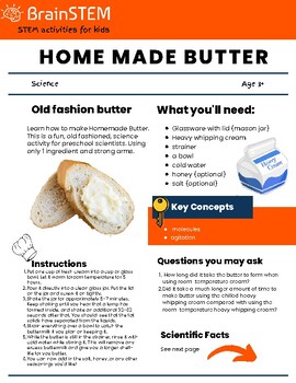 Preview of STEM Activity : Home made butter