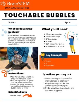 Preview of STEM Activity : Touchable Bubble