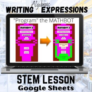 Preview of STEM Activity: Writing Algebraic Expressions in Google Sheets
