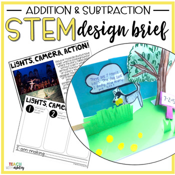 Preview of STEM Addition & Subtraction Lights, Camera, Action!