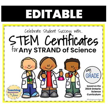 Preview of STEM Awards/Certificate Pack Ontario Science Curriculum