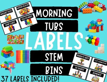 STEM Toy Labels, Morning Bin Labels, Tactile Tubs Labels