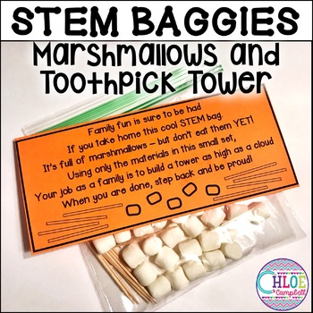 Preview of STEM Baggies Marshmallow and Toothpick Towers - September Family Project
