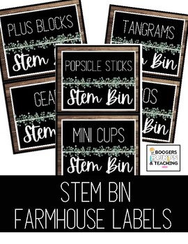 Preview of Farmhouse STEM Bin Labels