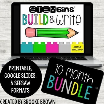 Preview of STEM Bins® Build & Write All Year BUNDLE: Digital & Printable STEM Activities