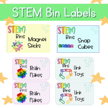 STEM Toy Labels, Morning Bin Labels, Tactile Tubs Labels