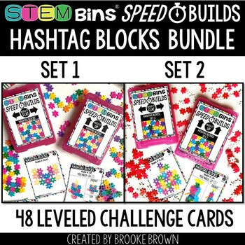 Preview of STEM Bins® Hashtag Blocks Speed Builds BUNDLE - Elementary STEM Activities