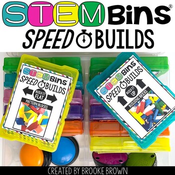 Preview of STEM Bins® Speed Builds STEM Activities - Pattern Blocks, Cups, Building Bricks