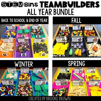 Preview of STEM Bins® Teambuilders BUNDLE - End of the Year, Summer, Back to School, Fall