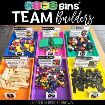 Preview of STEM Bins® Teambuilders for Back to School and End of the Year - STEM Activities