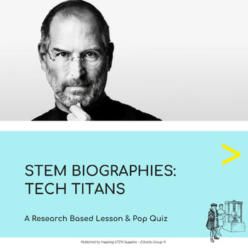 Preview of STEM Project: Tech Titans Biographies | Research-Based Learning & Pop Quiz
