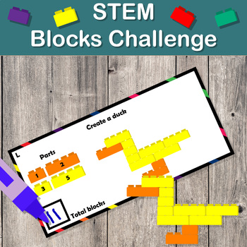 Preview of STEM Block Challenge Task Cards | Morning Work | Back to school | Center