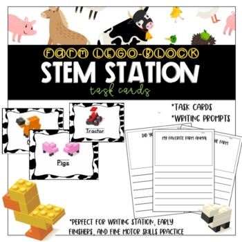 Preview of STEM Station: Lego-Block Farm Task Cards