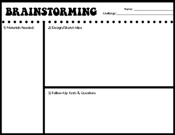 Preview of STEM Brainstorming & Reflection Page