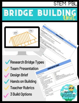 Preview of STEM Bridge Building: Middle School High School PBL Print or Digital