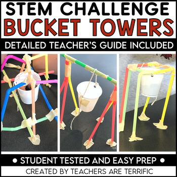 Preview of STEM Challenge Bucket Tower Problem-Solving Learning Activity Upper Elementary
