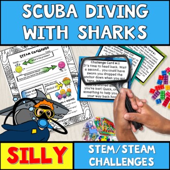 Preview of STEM Activities Scuba Diving with Sharks STEAM Challenge for Elementary Kids