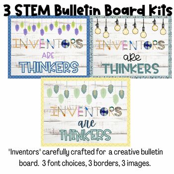 Preview of STEM Bulletin Board Kit / Inventors are Thinkers