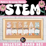 STEM Bulletin Board Posters Retro Groovy Classroom Decor