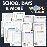 SCHOOL DAYS, LIBRARY, TEST PREP Word Search Puzzle Activit