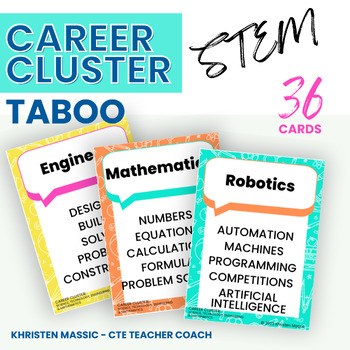 Preview of STEM Career Cluster Taboo Game for Middle School and High School