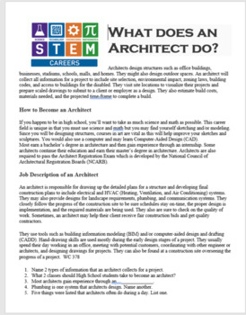 Preview of STEM Careers, 10 One-Page Articles + Questions (part 1)