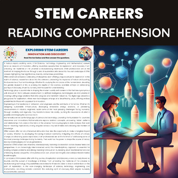 Preview of STEM Careers Reading Passage and Questions | Science and Technology Careers