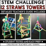 STEM 12 Straws Tower Challenge Problem-Solving Activity Ea