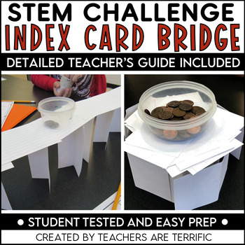 Preview of STEM Project: Easy Prep Challenge for Team Building - Index Card Bridge