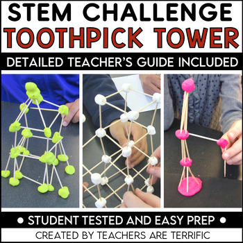 Preview of STEM Toothpick Tower Challenge Easy Prep Activity